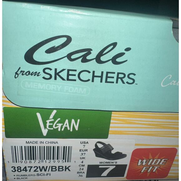 Skechers Cali Women's Rumblers Sci-Fi Wedge Sandal Size 7 Wide Fit - Picture 4 of 5